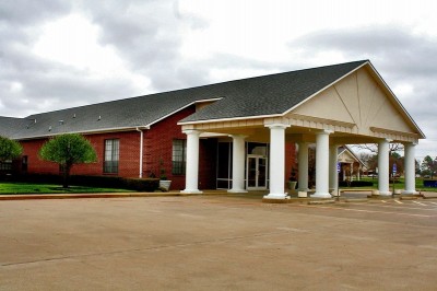 Assisted Living building entrance with columns