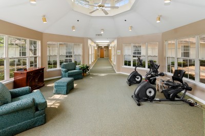 Exercise room with ellipticals 