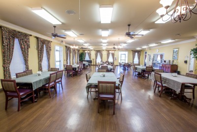 large dining room with multiple tables